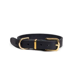 Walk it sort lderhalsbnd m/ messing