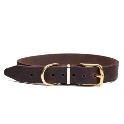 Walk it brunt halsbnd m/ messing