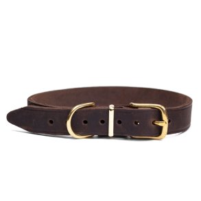 Walk it brunt halsbnd m/ messing