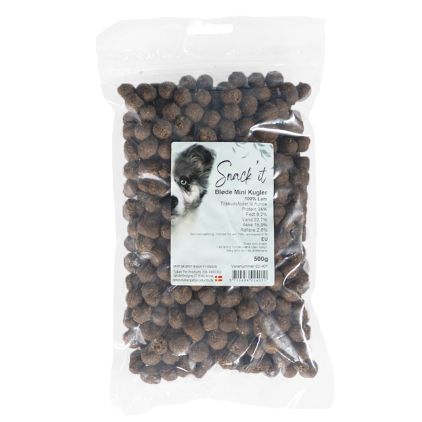 Snack it bl�de mini kugler med 100% lam 500g