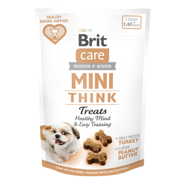 Brit t�nk mini godbidder med kalkun, gr�skar og peanutbutter 50g