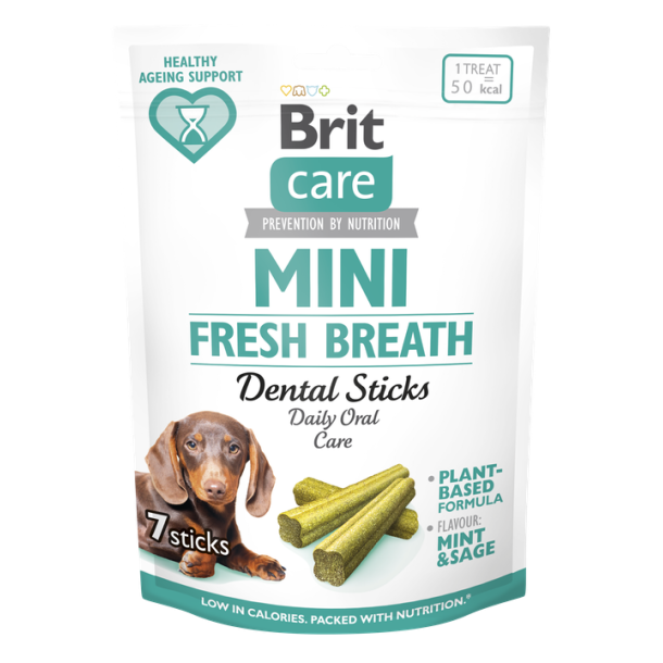 Brit mini dentalsticks med mynte og salvie 120g (7stk)