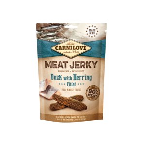 Carnilove meat jerky med and og sild