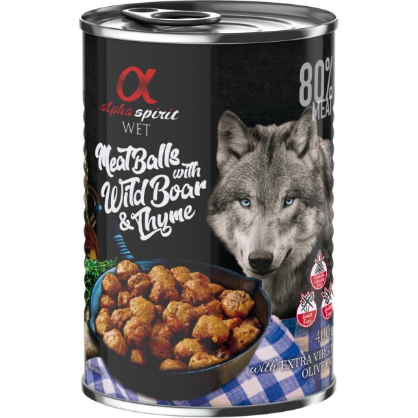 Alpha spirit kdboller med vildsvin &amp; timian 400g