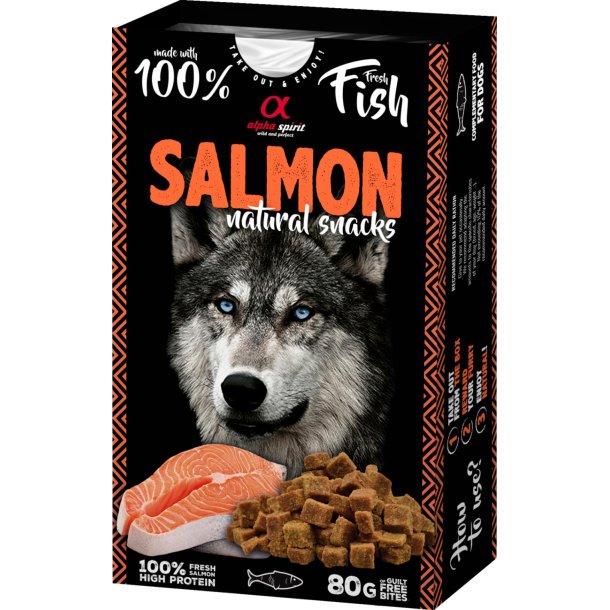 Alpha spirit naturals hundegodbidder med laks 80g