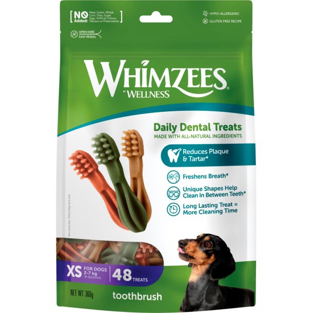 Whimzees tyggetandbrster xs til sm hunde 360g