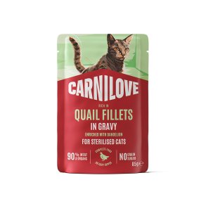 Carnilove v�dfoder til kat vagtel filets i gravy 85g