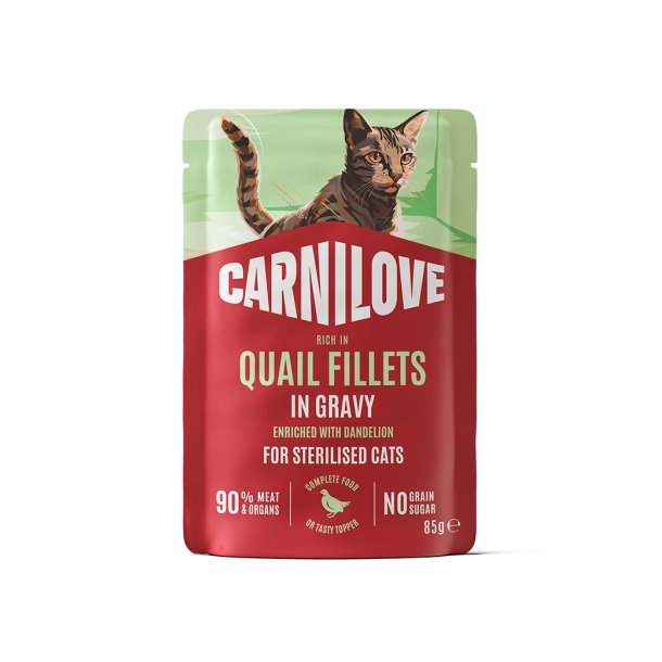 Carnilove v�dfoder til kat vagtel filets i gravy 85g