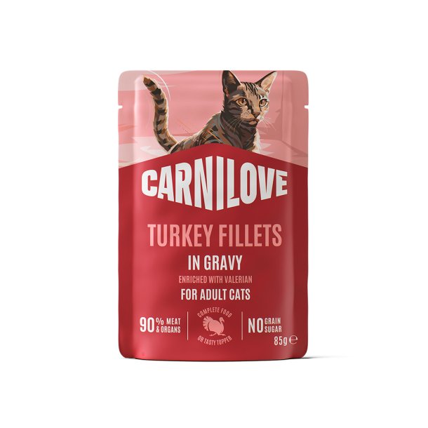 Carnilove v�dfoder til kat kalkun filets i gravy 85g