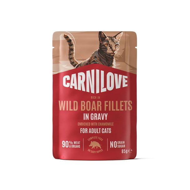 Carnilove v�dfoder til kat vildsvin filets i gravy 85g