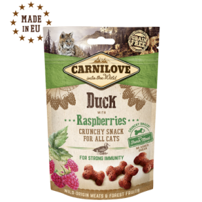 Carnilove kattesnacks med and og hindbr 50g