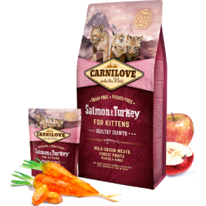 Carnilove trfoder healthy growth til killing med laks og kalkun