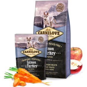 Carnilove trfoder med laks og kalkun til hvalp