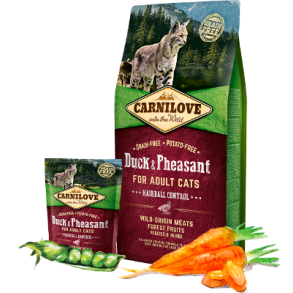 Carnilove trfoder til kat med and og fasan / hairball control