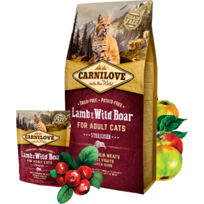 Carnilove trfoder til neutraliseret kat med lam og vildsvin