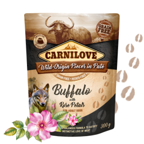 Carnilove pat med buffalo og rosenblade 300g