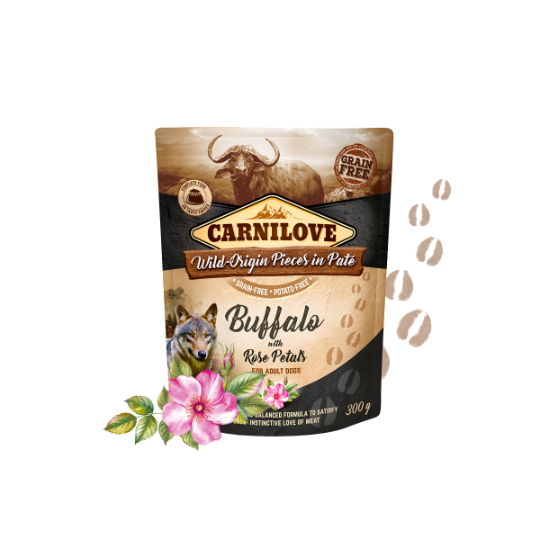 Carnilove pat med buffalo og rosenblade 300g