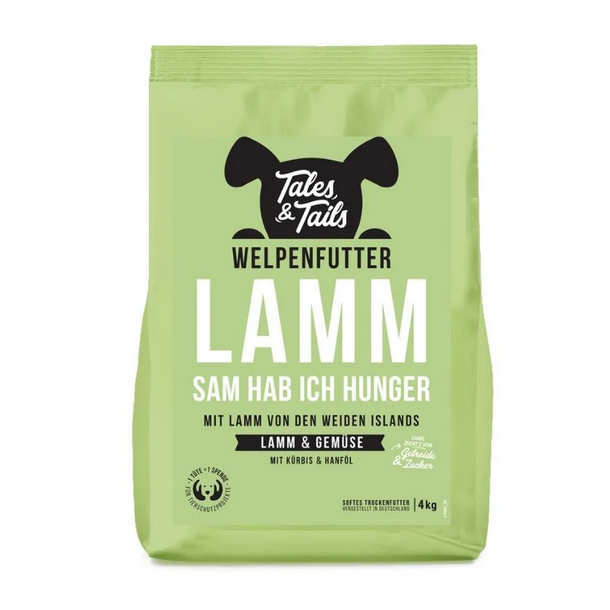 Tales and tails semimost hundefoder med lam til hvalp 4kg 