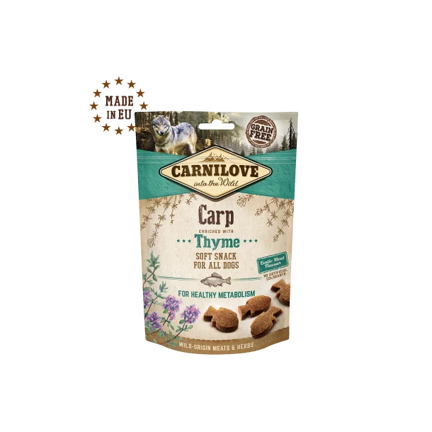 Carnilove soft hundesnacks med karpe og timian 200g - KORT DATO 9/6-2026