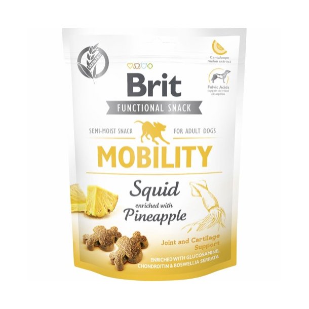 Brit mobility hundesnacks med med bl�ksprutte og ananas 150g (kort dato 8/8-2026)