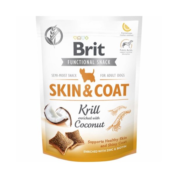 Brit skin and coat hundesnacks med krill og kokos