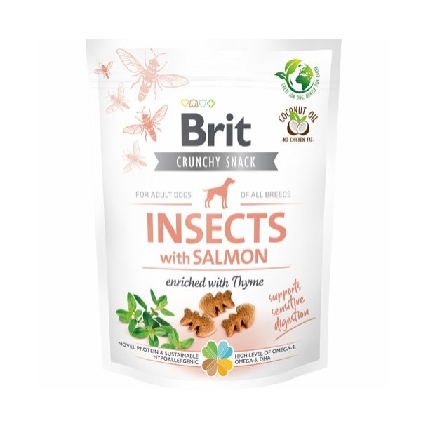 Brit hundesnacks med insekt og laks