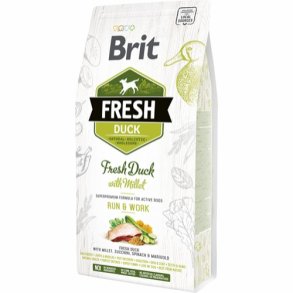 Brit fresh run & work hundefoder med and og hirse til aktive hunde