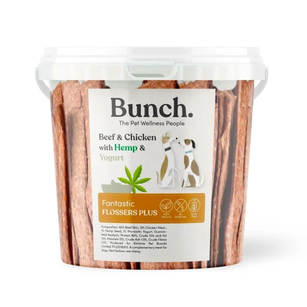 Bunch fantastic flossers med okse, kylling, hemp &amp; yogurt 500g
