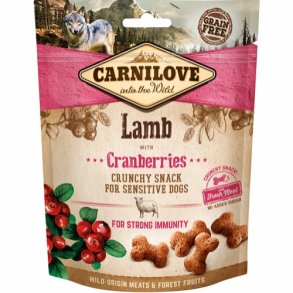 Carnilove crunchy hundesnacks med lam og tranebr