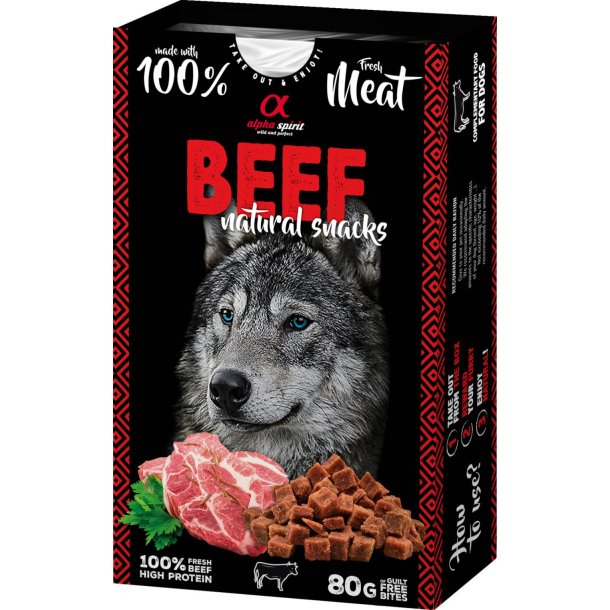 Alpha spirit naturals hundegodbidder med okse 80g