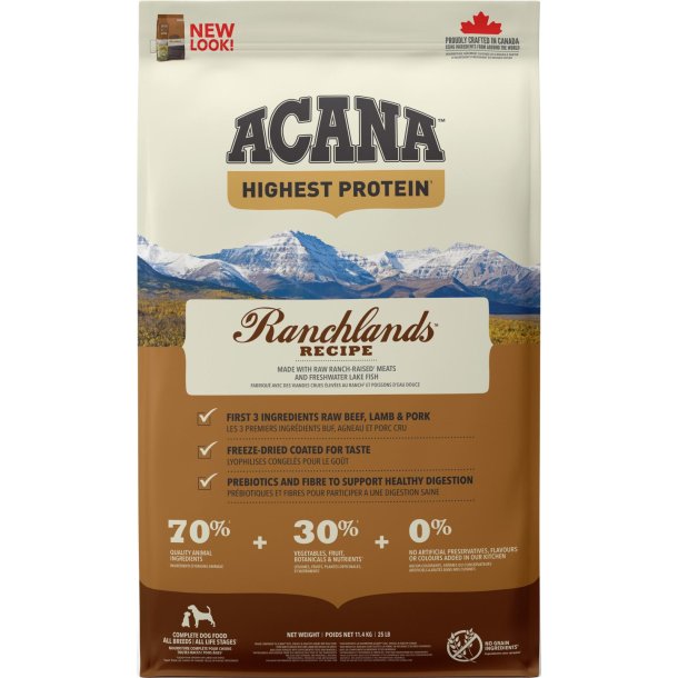 Acana ranchland highest protein trfoder til hund