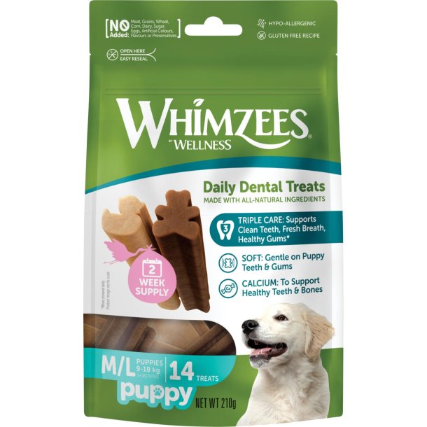 Whimzees puppy tyggesticks m/l 210g