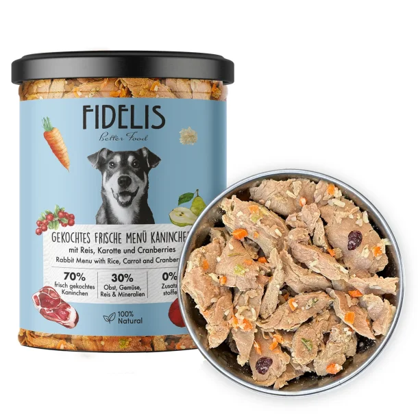 Fidelis cooked fresh kanin med ris, gulerdder og tranebr 400g