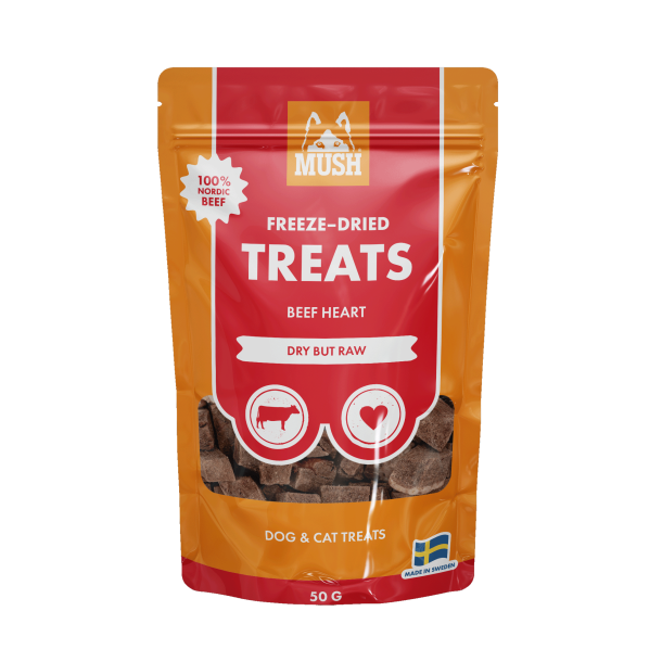 Mush frysetrret treats oksehjerter 50g
