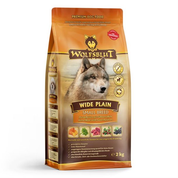 Wolfsblut wide plain SMALL BREED adult trfoder med hest 2kg